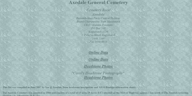 Axedale General Cemetery